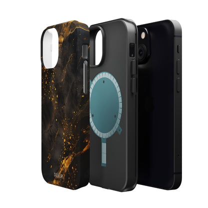 Black Gold Speckled Marble - iPhone MagSafe Tough Case