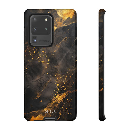 Black Gold Speckled Marble - Samsung Galaxy Tough Case