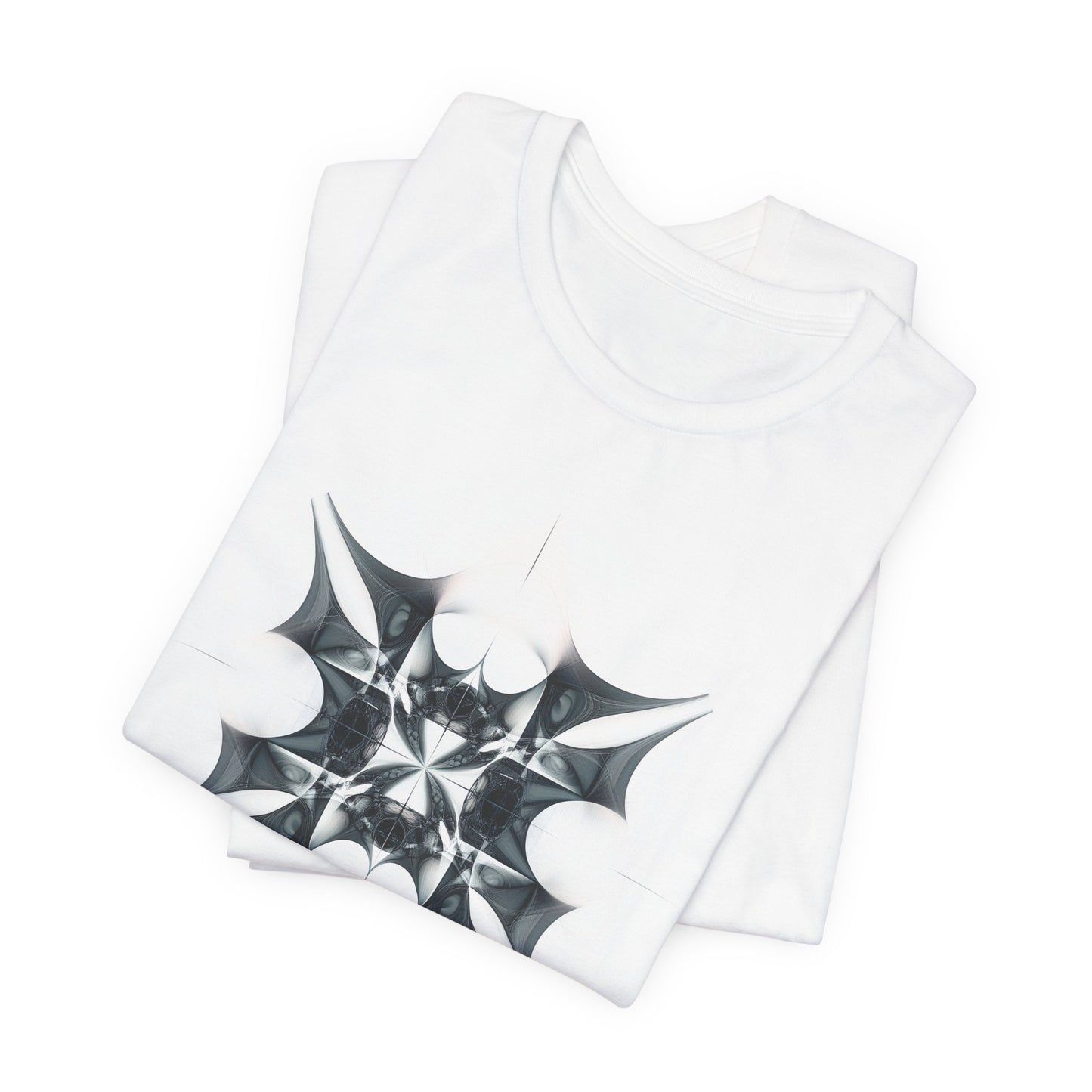 Monochrome Fractal Abstract Wings - T-Shirt
