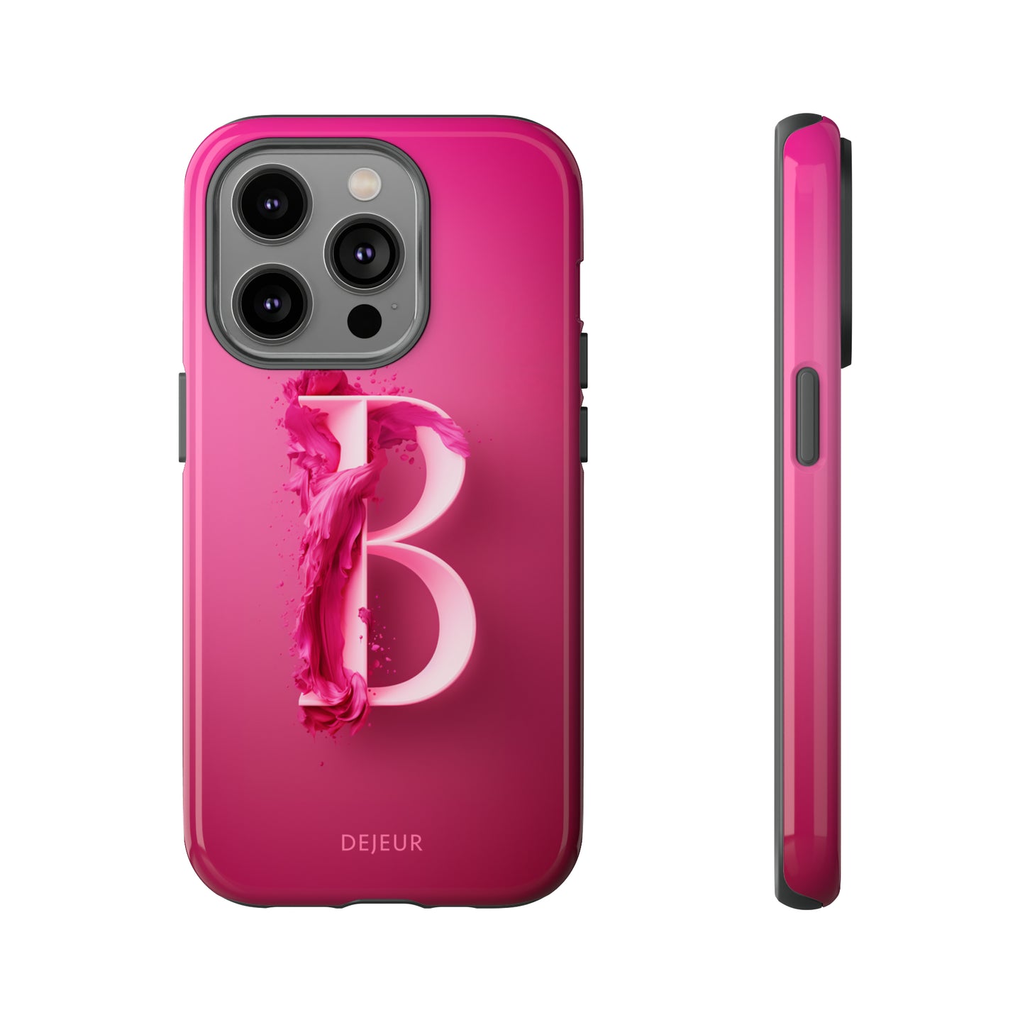 B Hot Pink Splash - iPhone Tough Case