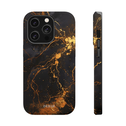 Dark Gold Amber Marble - iPhone MagSafe Tough Case