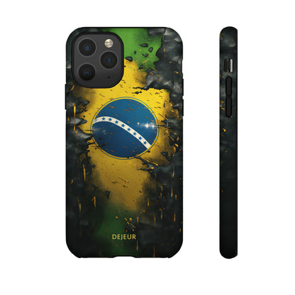 Brazil Flag Debris - iPhone Tough Case