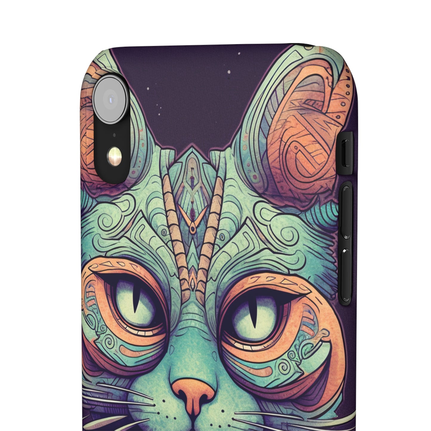 Intricate Aqua Cat - iPhone Snap Case