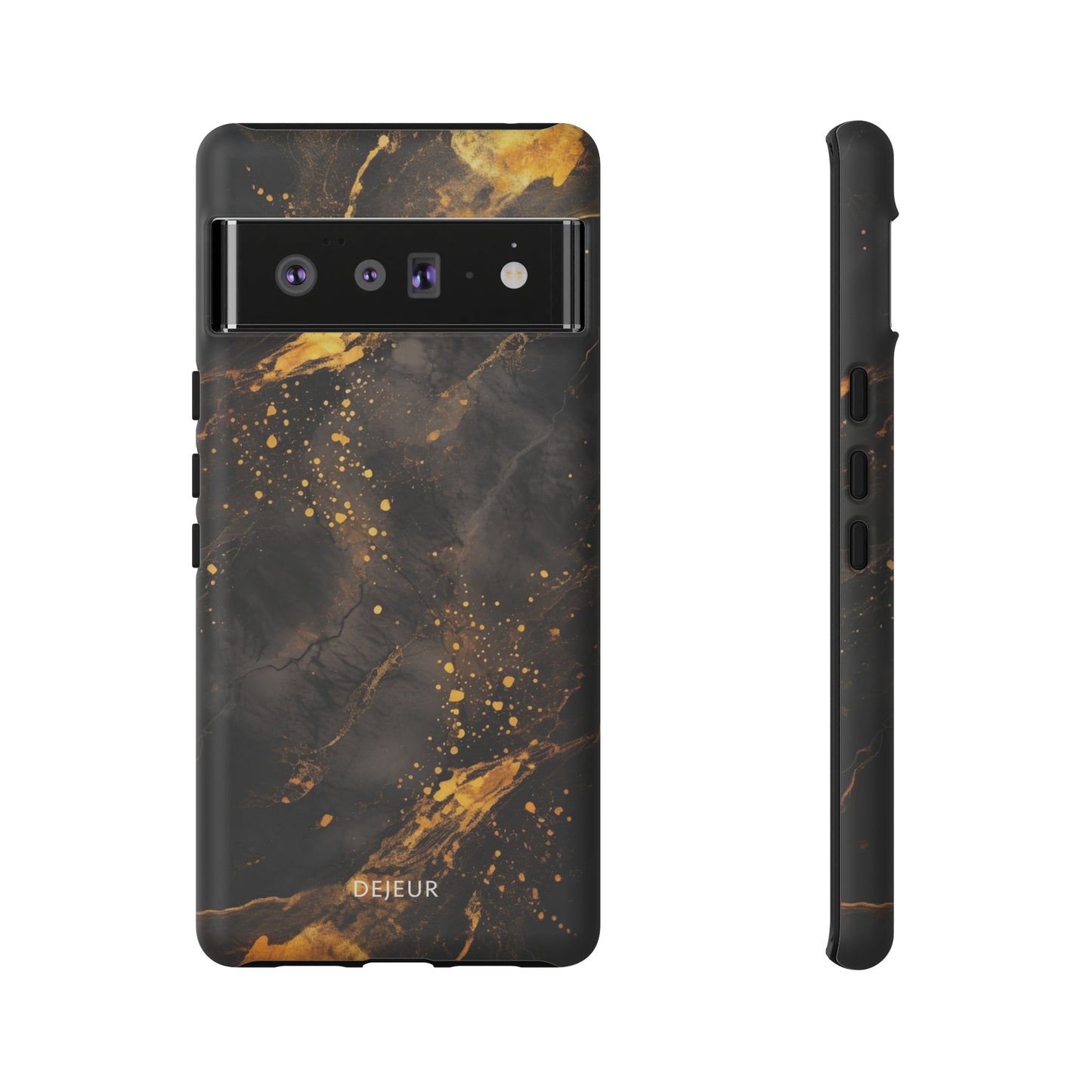 Black Gold Speckled Marble - Google Pixel Tough Case