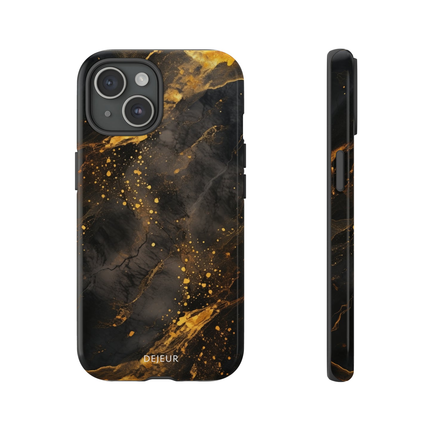 Black Gold Speckled Marble - iPhone Tough Case