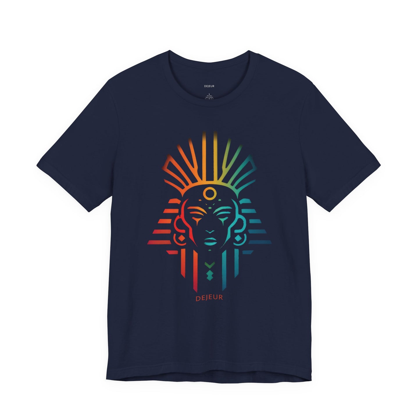 Ornate Pharaoh Headdress Rainbow Neon - T-Shirt