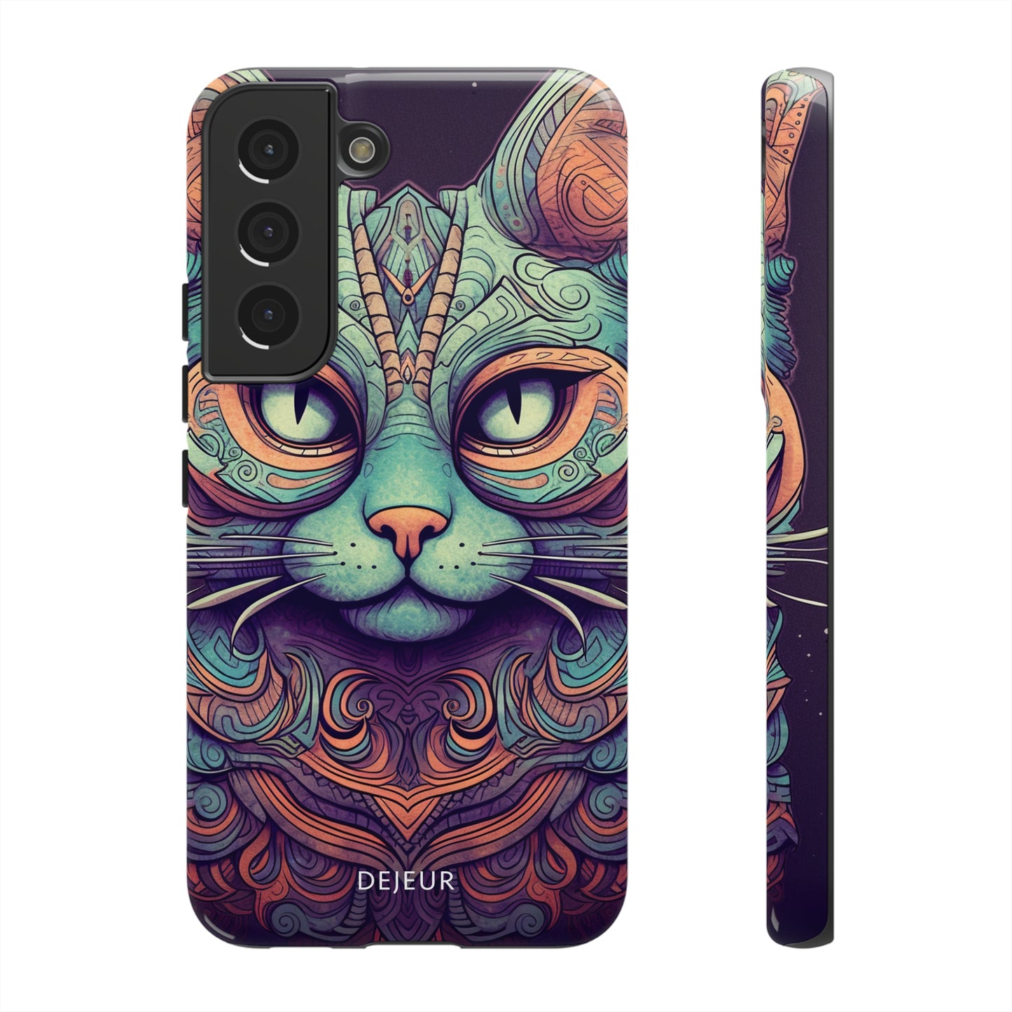 Intricate Aqua Cat - Samsung Galaxy Tough Case