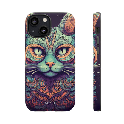 Intricate Aqua Cat - iPhone Tough Case