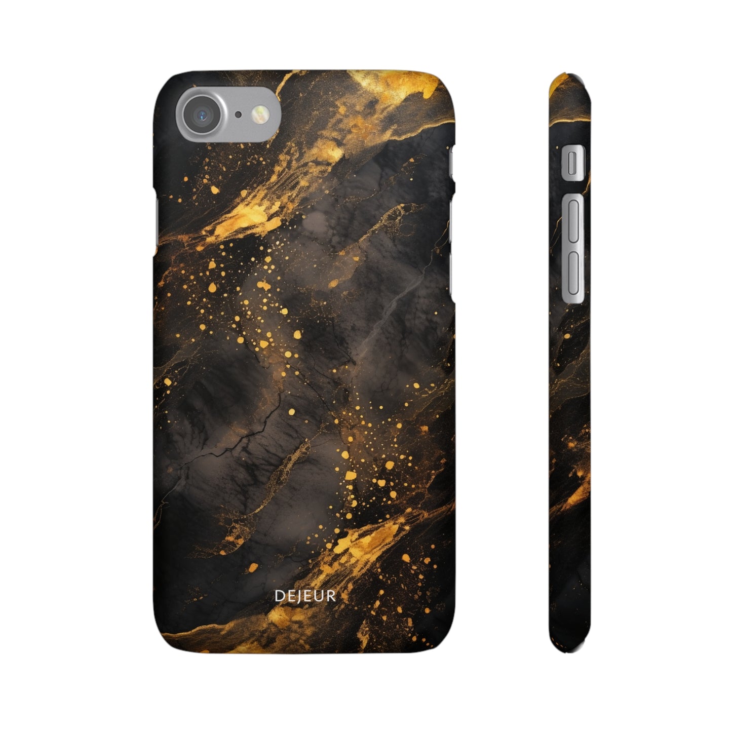 Black Gold Speckled Marble - iPhone Snap Case