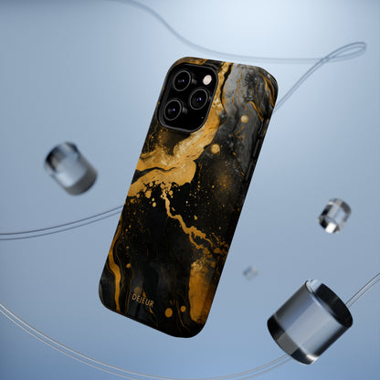 Gold & Black Marble - iPhone MagSafe Tough Case