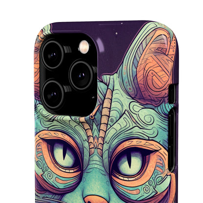 Intricate Aqua Cat - iPhone Snap Case