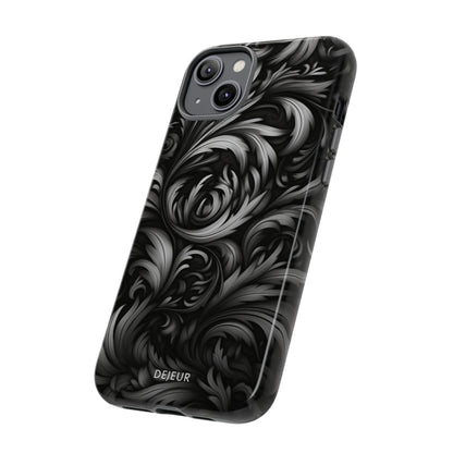 Dark Grey Floral - iPhone Tough Case