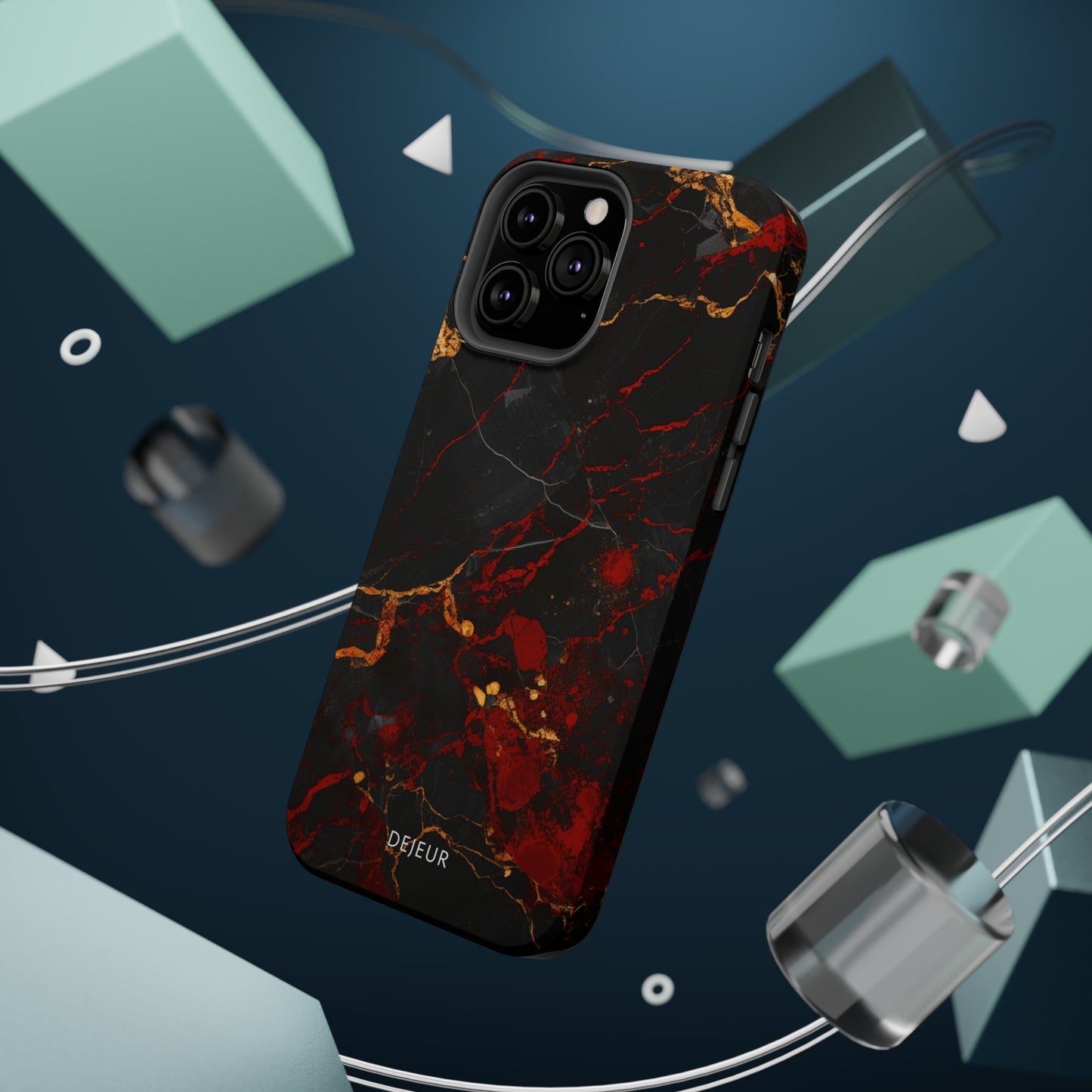 Dark Crimson Marble - iPhone MagSafe Tough Case