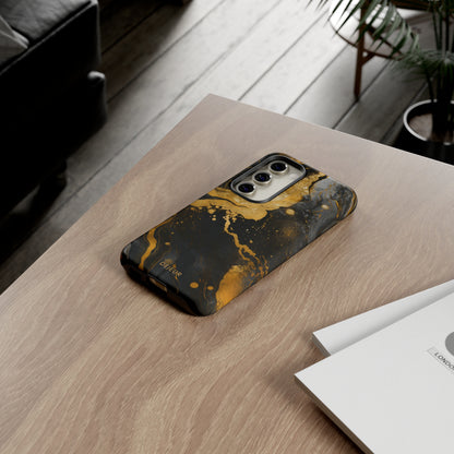 Gold & Black Marble - Samsung Galaxy Tough Case