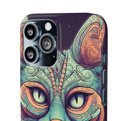 Intricate Aqua Cat - iPhone Snap Case