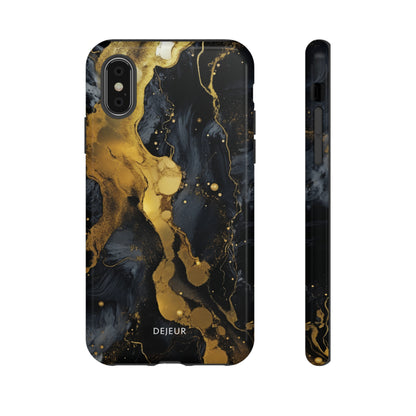 Metallic Gold Dark Marble - iPhone Tough Case