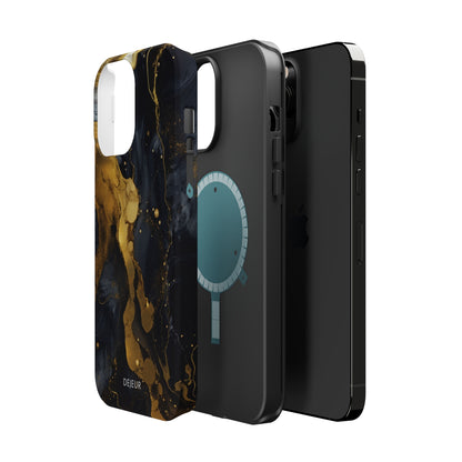 Metallic Gold Dark Marble - iPhone MagSafe Tough Case