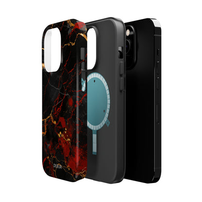 Dark Crimson Marble - iPhone MagSafe Tough Case