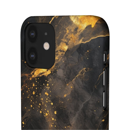 Black Gold Speckled Marble - iPhone Snap Case