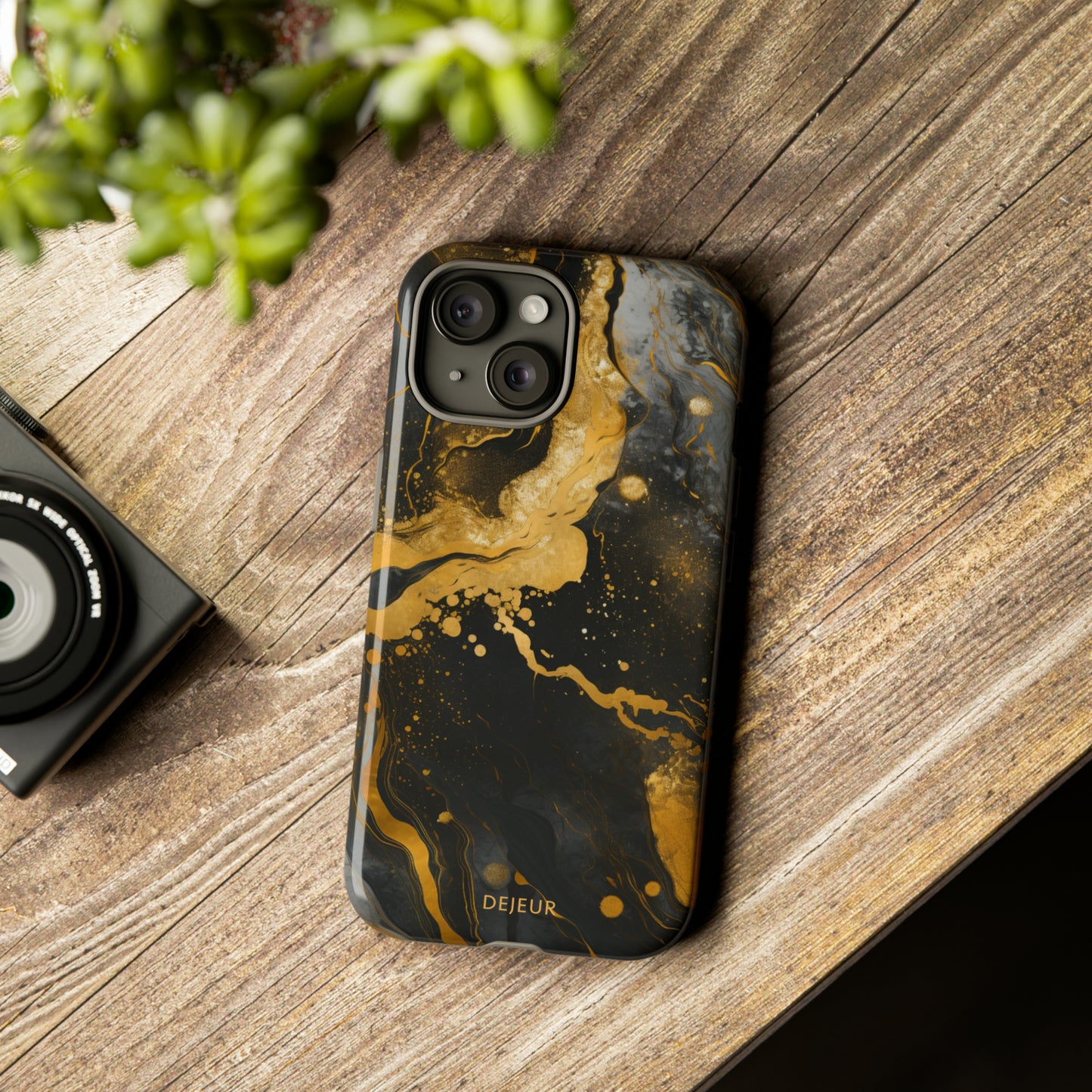 Gold & Black Marble - iPhone Tough Case