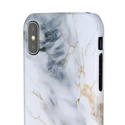 White Gold Marble - iPhone Snap Case