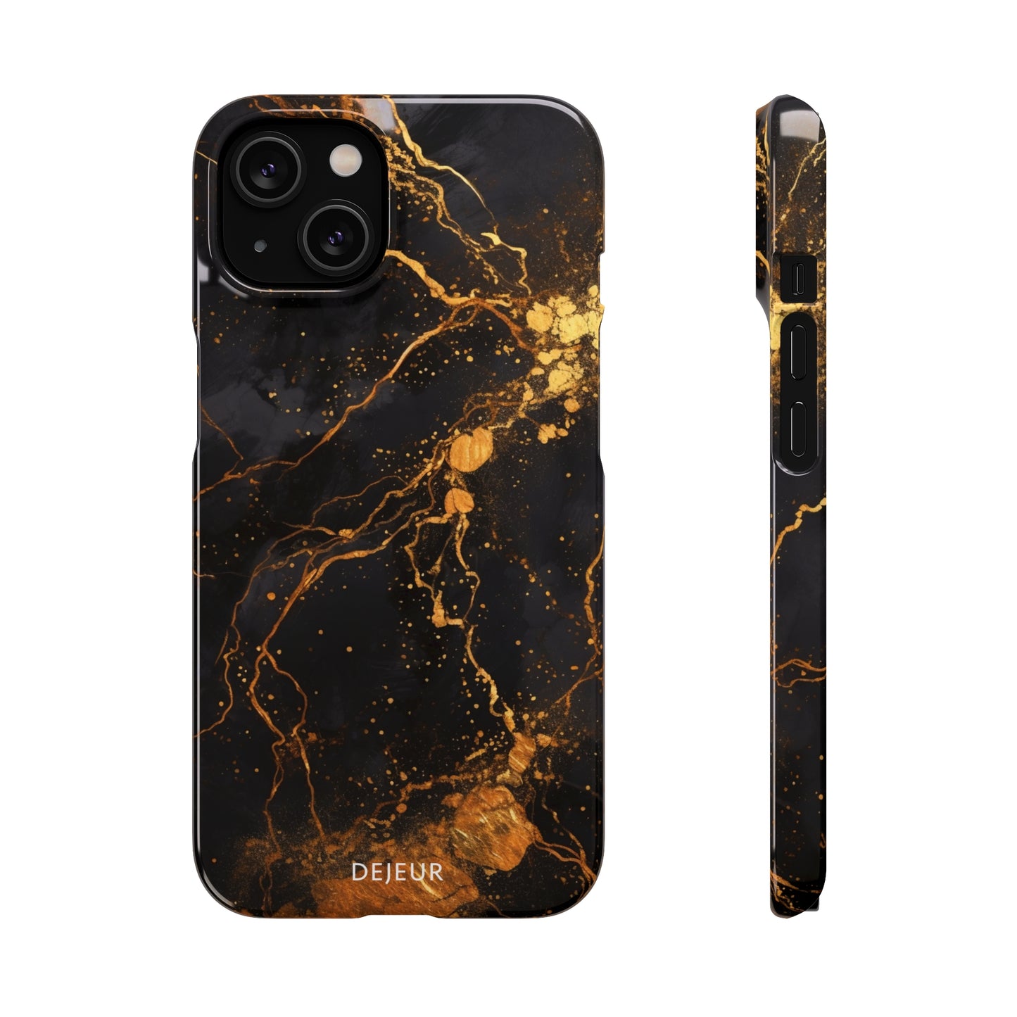 Dark Gold Amber Marble - iPhone Snap Case