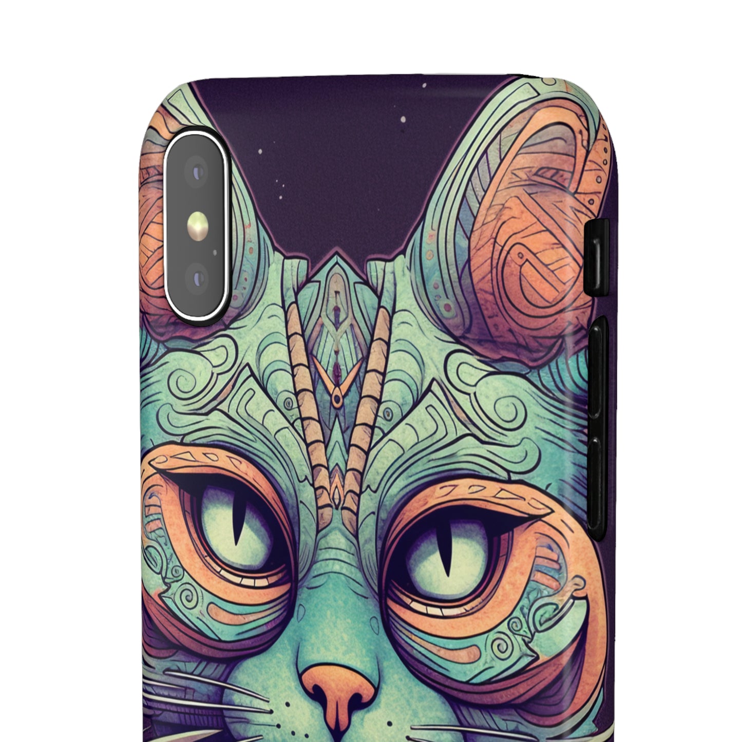 Intricate Aqua Cat - iPhone Snap Case