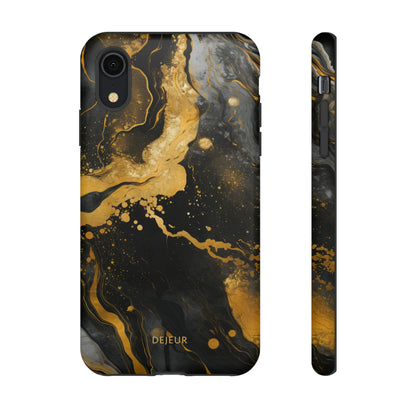 Gold & Black Marble - iPhone Tough Case