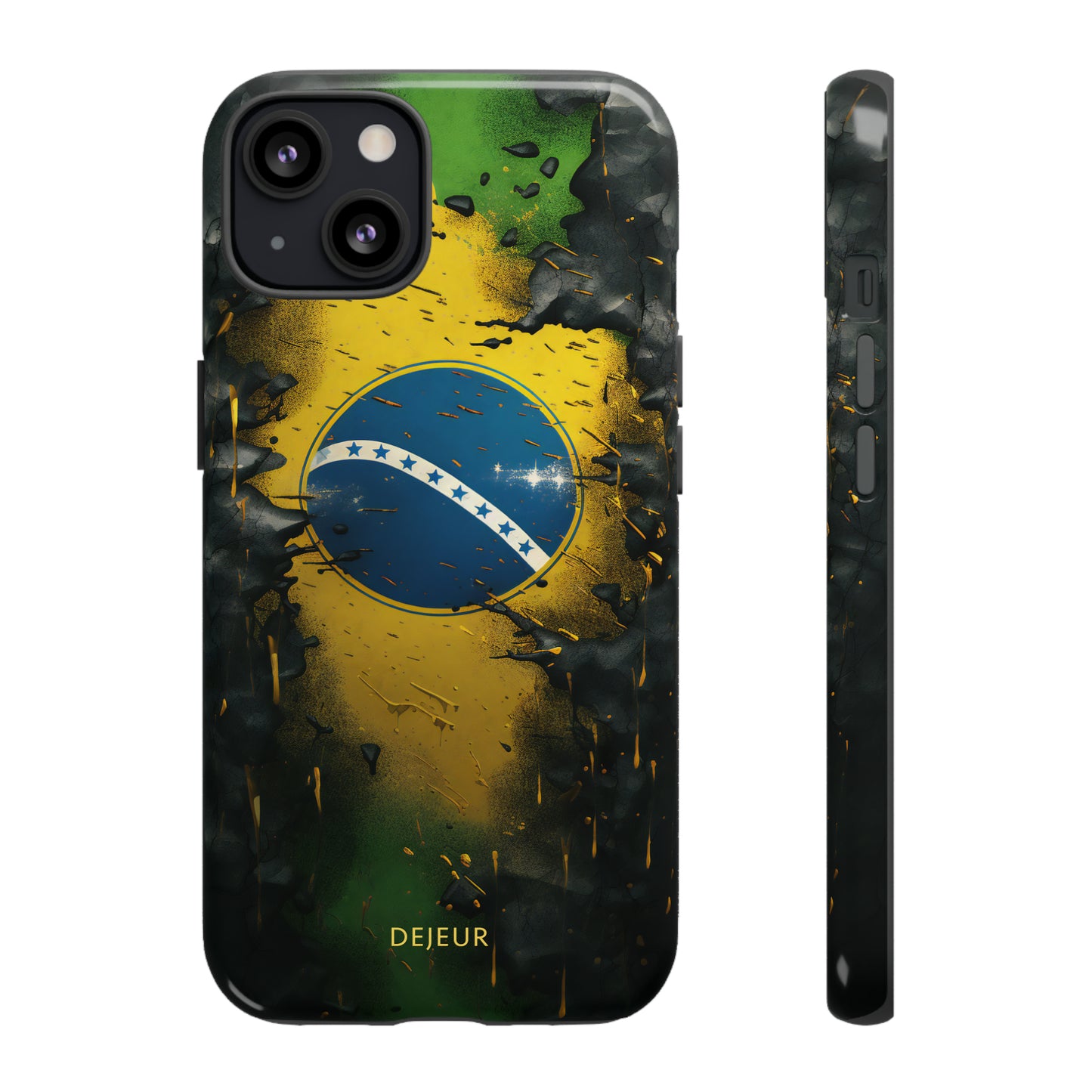 Brazil Flag Debris - iPhone Tough Case