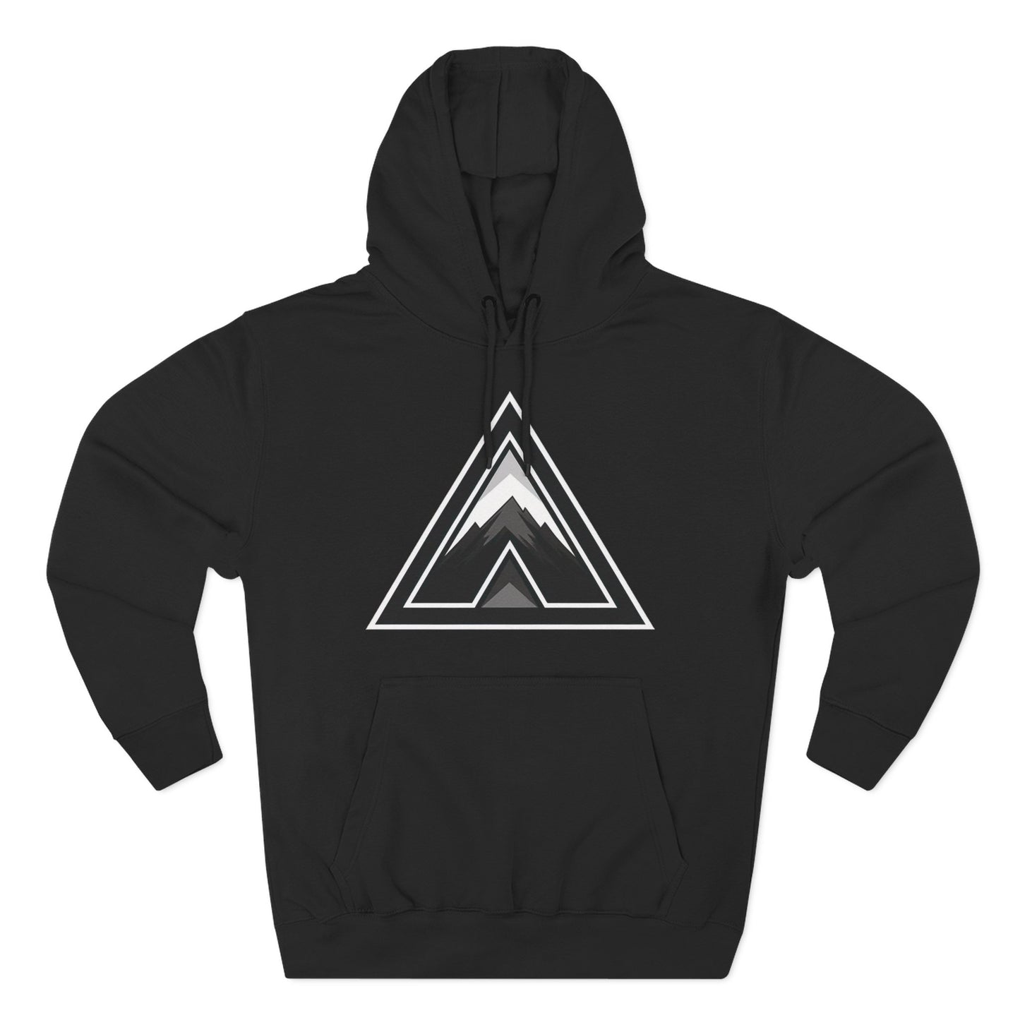Abstract Triangular Mountain Range Silhouette - Three-Panel Fleece Hoodie