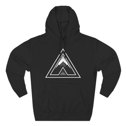 Abstract Triangular Mountain Range Silhouette - Three-Panel Fleece Hoodie
