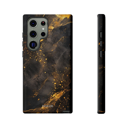 Black Gold Speckled Marble - Samsung Galaxy Tough Case