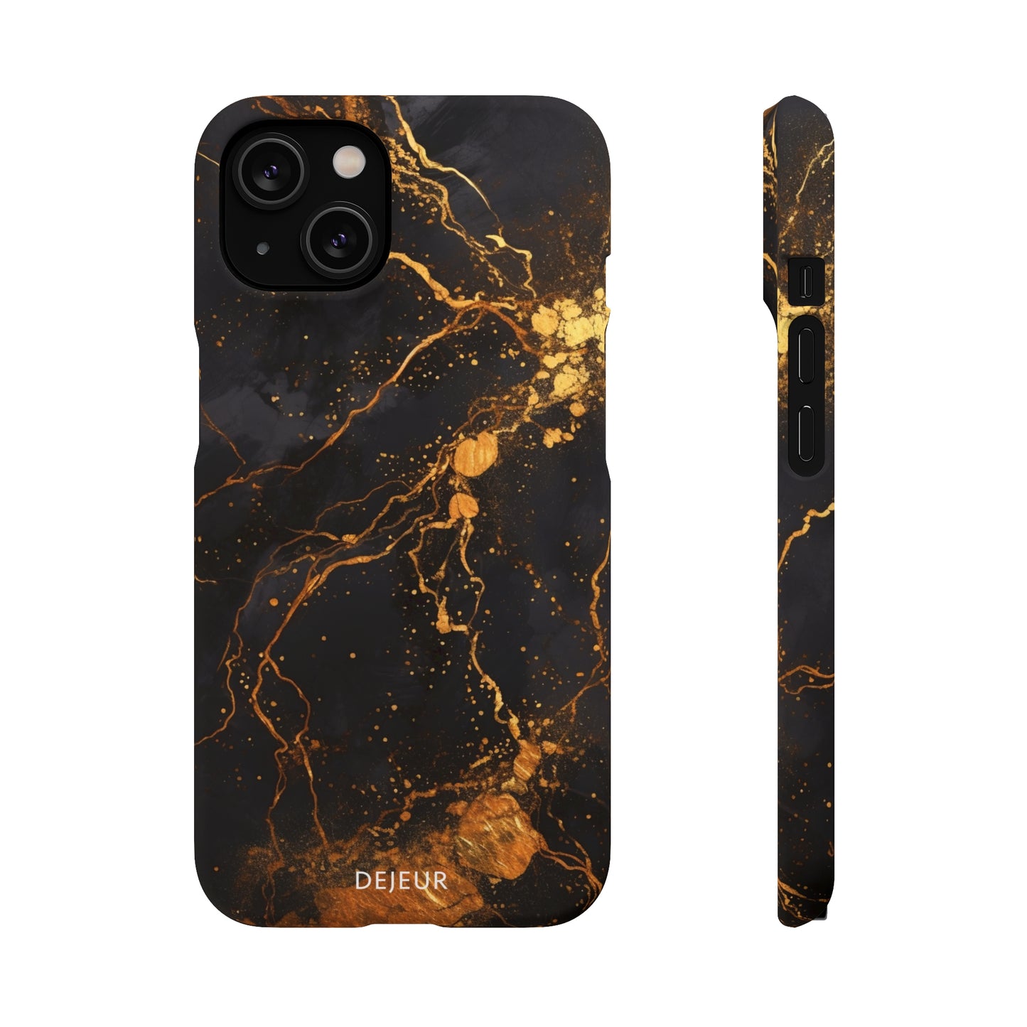 Dark Gold Amber Marble - iPhone Snap Case