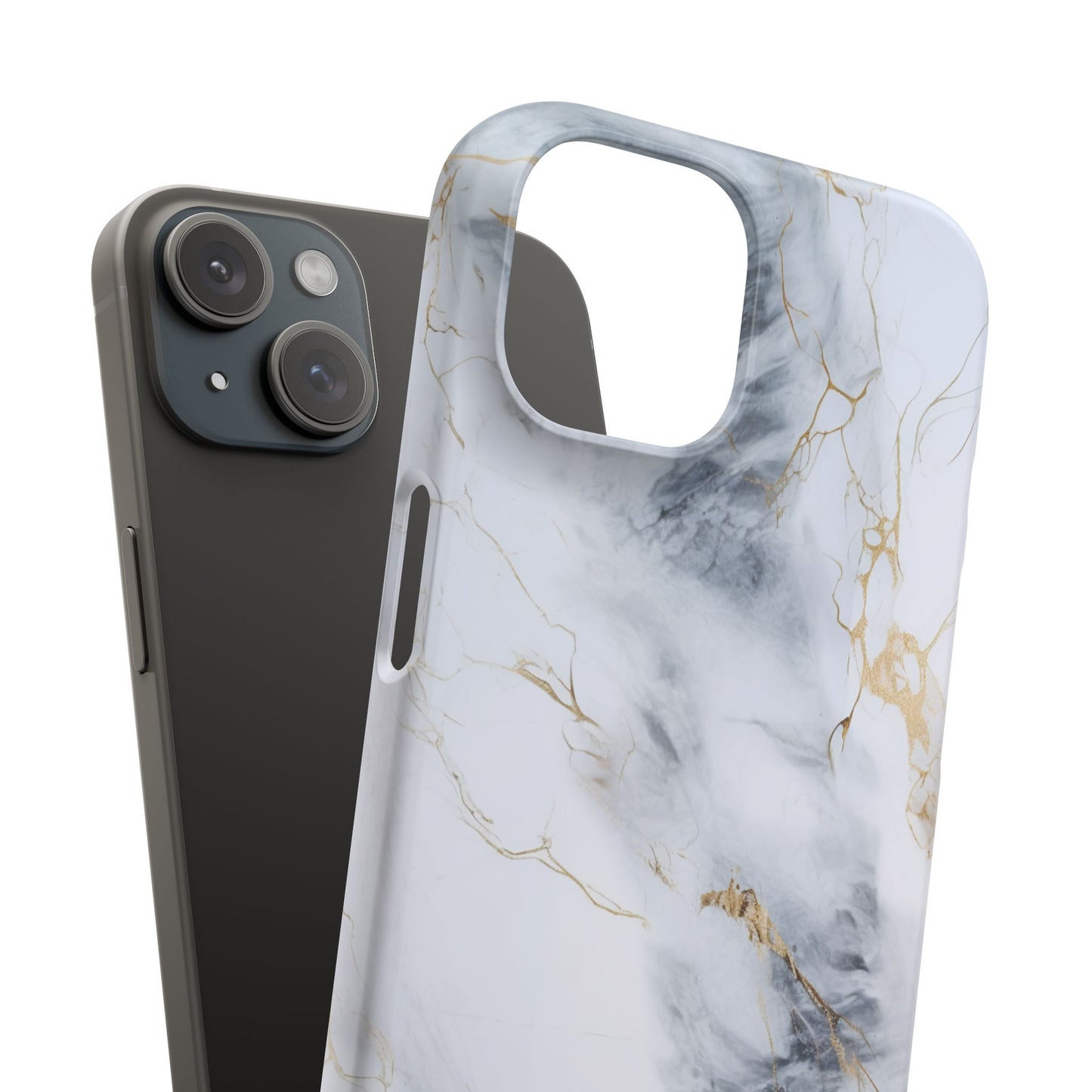 White Gold Marble - iPhone Snap Case