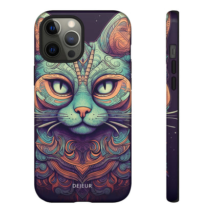 Intricate Aqua Cat - iPhone Tough Case