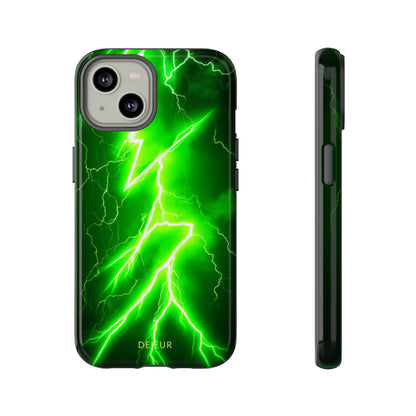 Neon Green Lightning - iPhone Tough Case