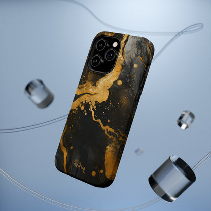 Gold & Black Marble - iPhone MagSafe Tough Case