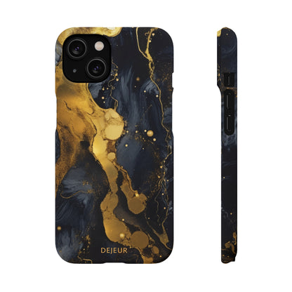 Metallic Gold Dark Marble - iPhone Snap Case