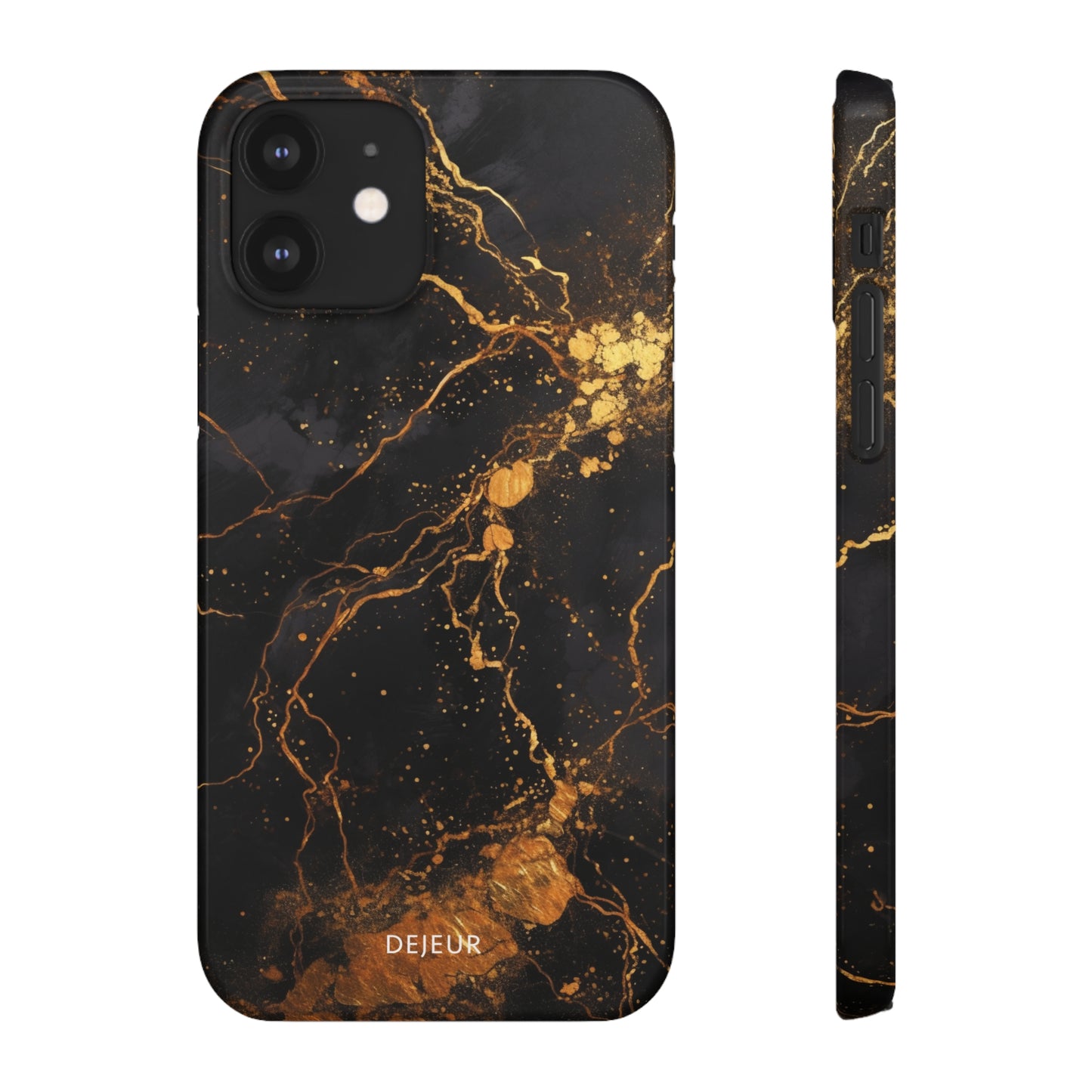 Dark Gold Amber Marble - iPhone Snap Case