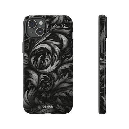 Dark Grey Floral - iPhone Tough Case