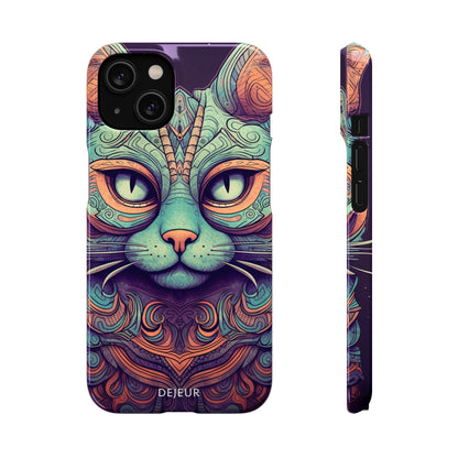 Intricate Aqua Cat - iPhone Snap Case