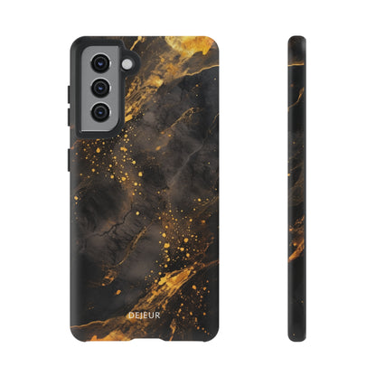 Black Gold Speckled Marble - Samsung Galaxy Tough Case