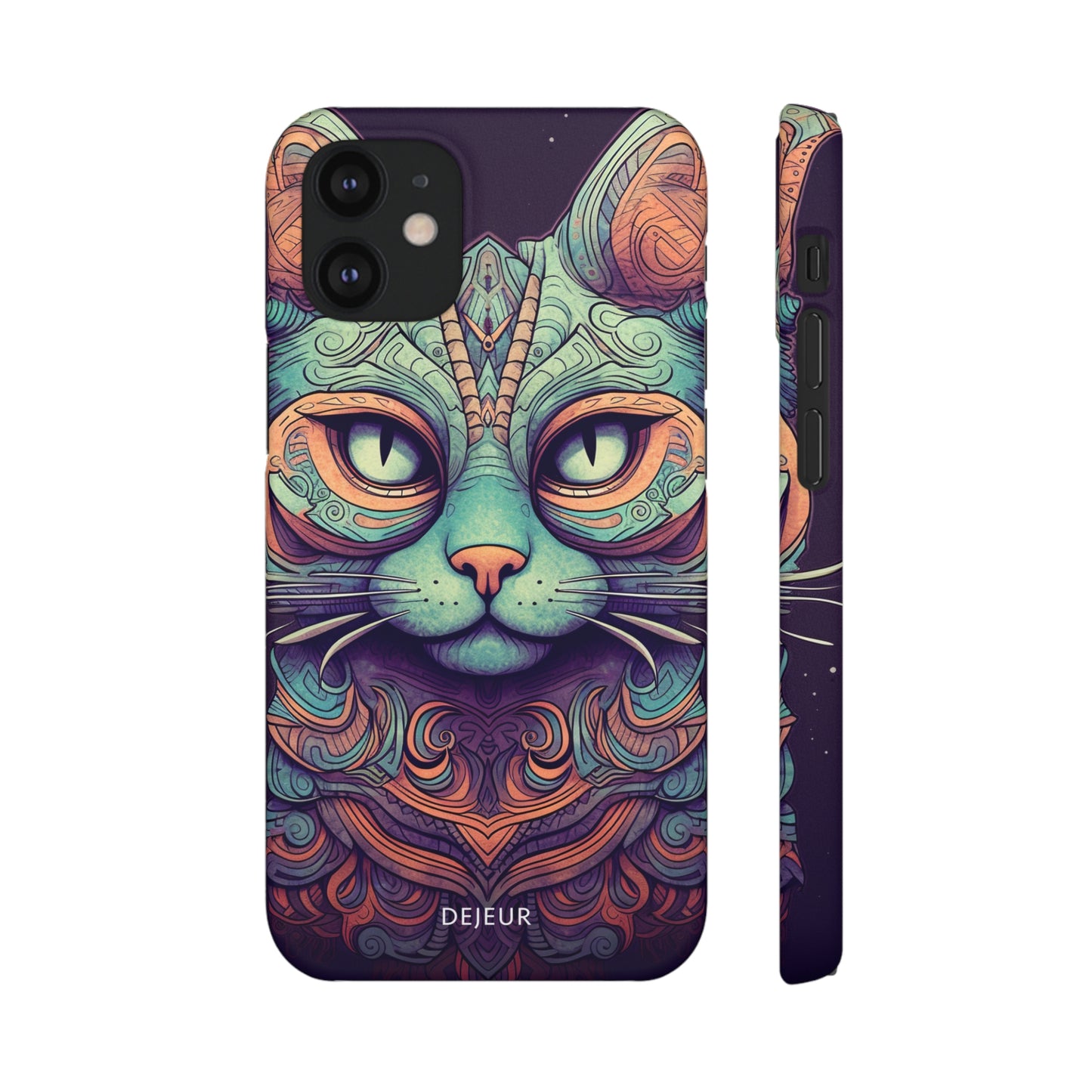 Intricate Aqua Cat - iPhone Snap Case