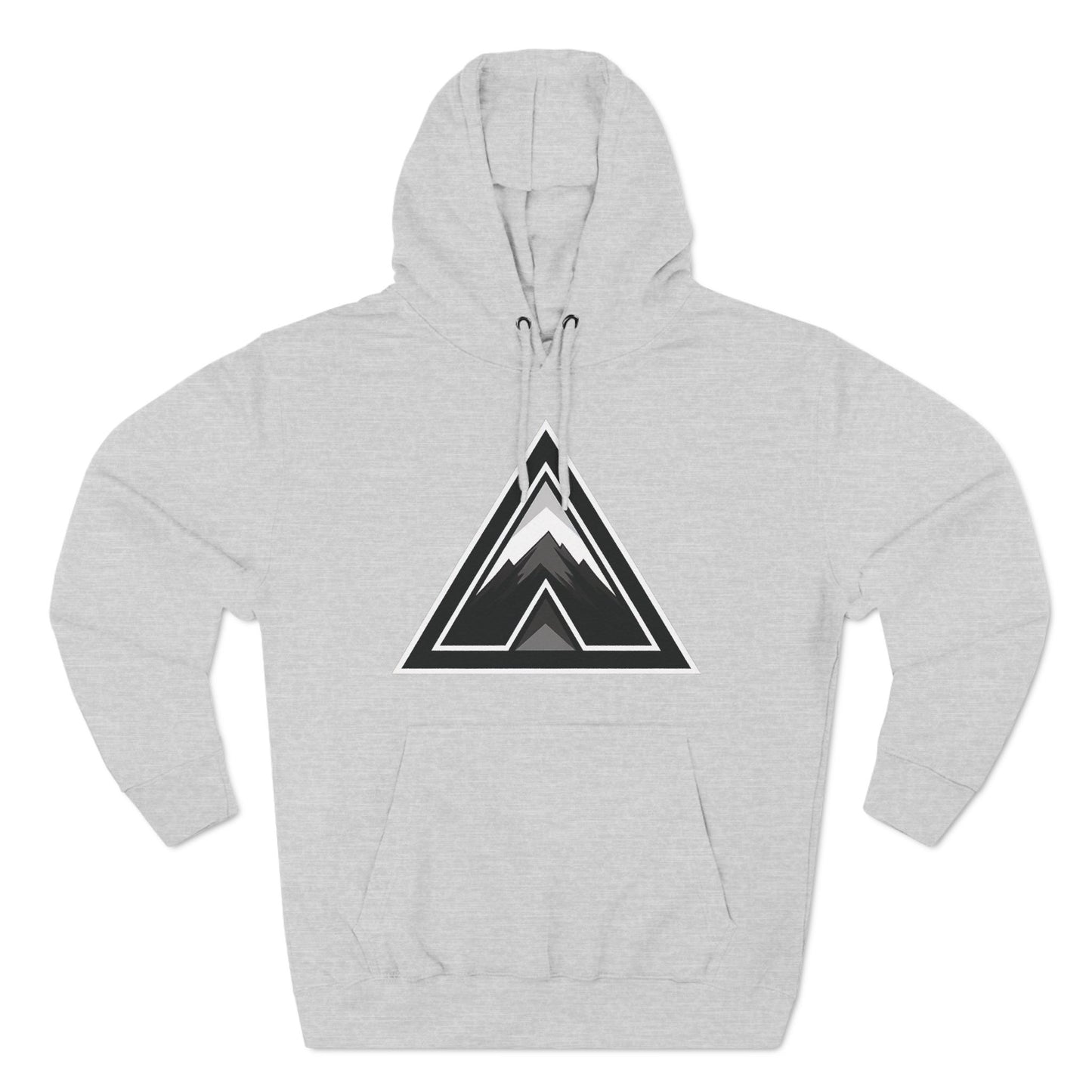 Abstract Triangular Mountain Range Silhouette - Three-Panel Fleece Hoodie