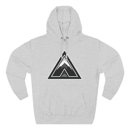 Abstract Triangular Mountain Range Silhouette - Three-Panel Fleece Hoodie