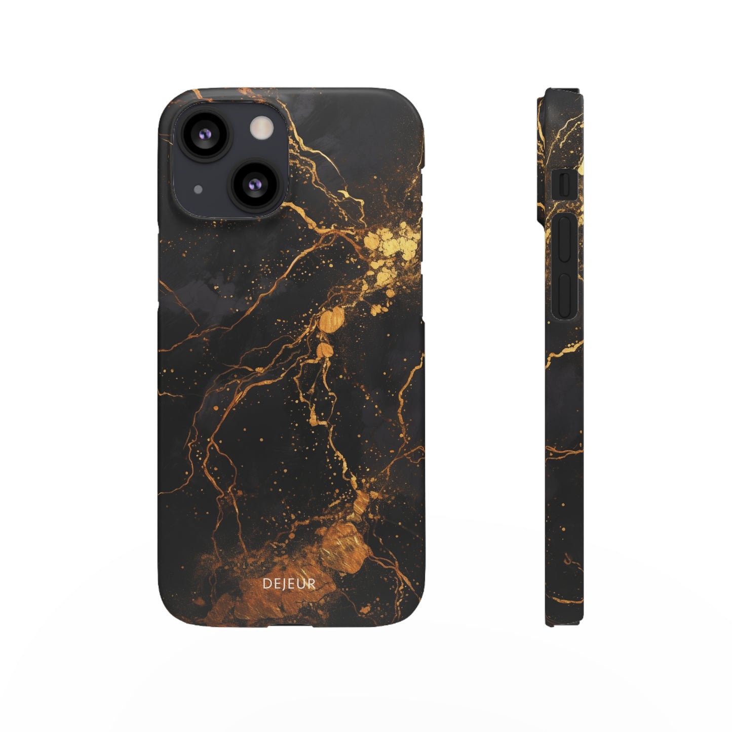 Dark Gold Amber Marble - iPhone Snap Case