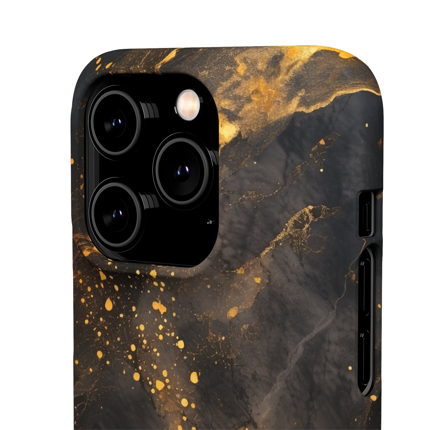 Black Gold Speckled Marble - iPhone Snap Case