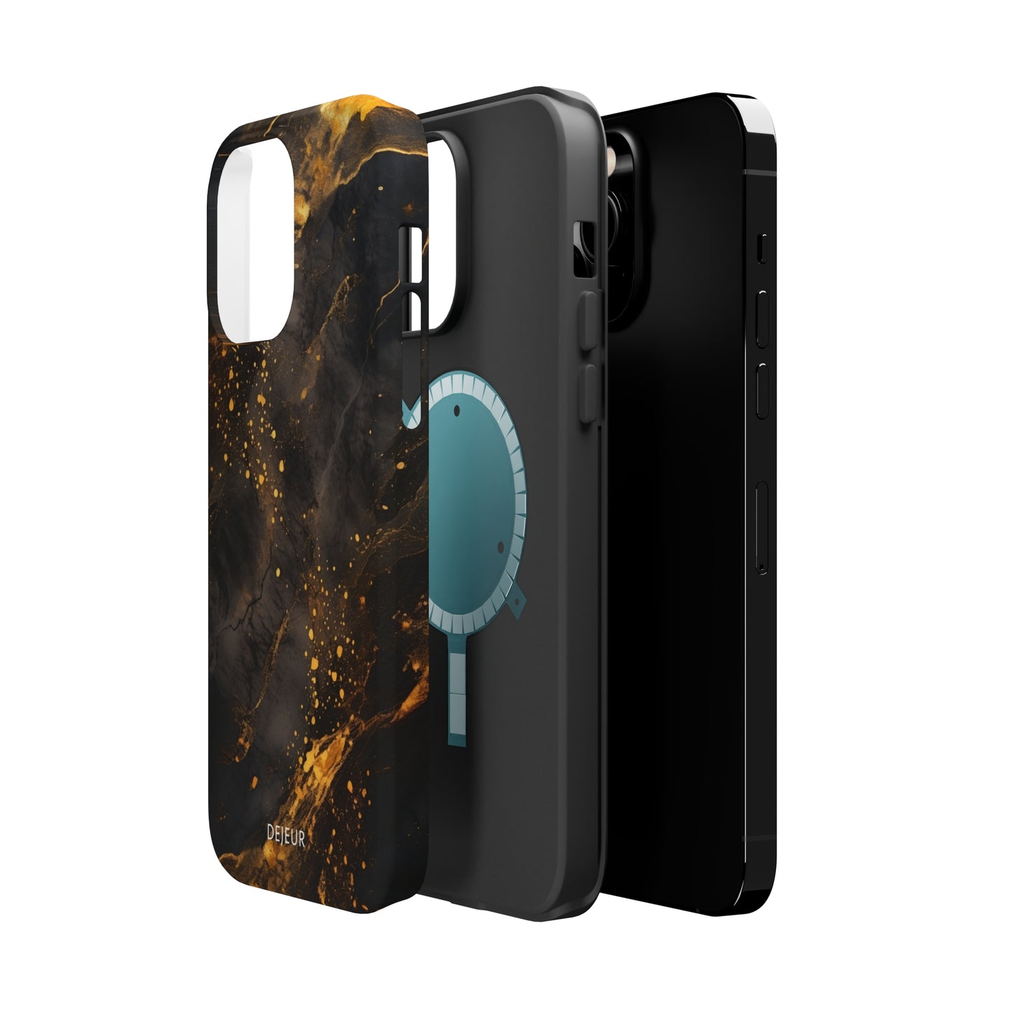 Black Gold Speckled Marble - iPhone MagSafe Tough Case