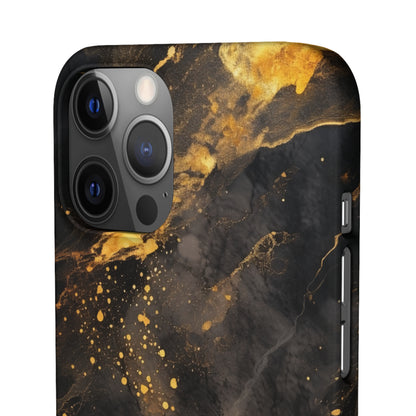 Black Gold Speckled Marble - iPhone Snap Case