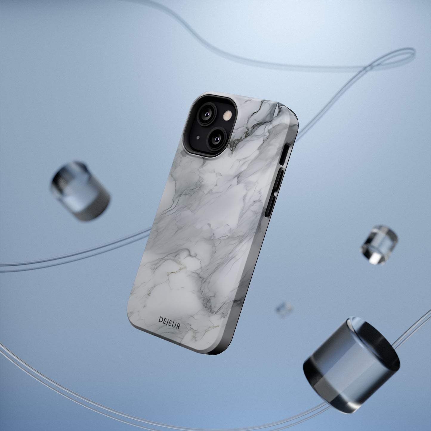 Platinum Silver Marble - iPhone MagSafe Tough Case